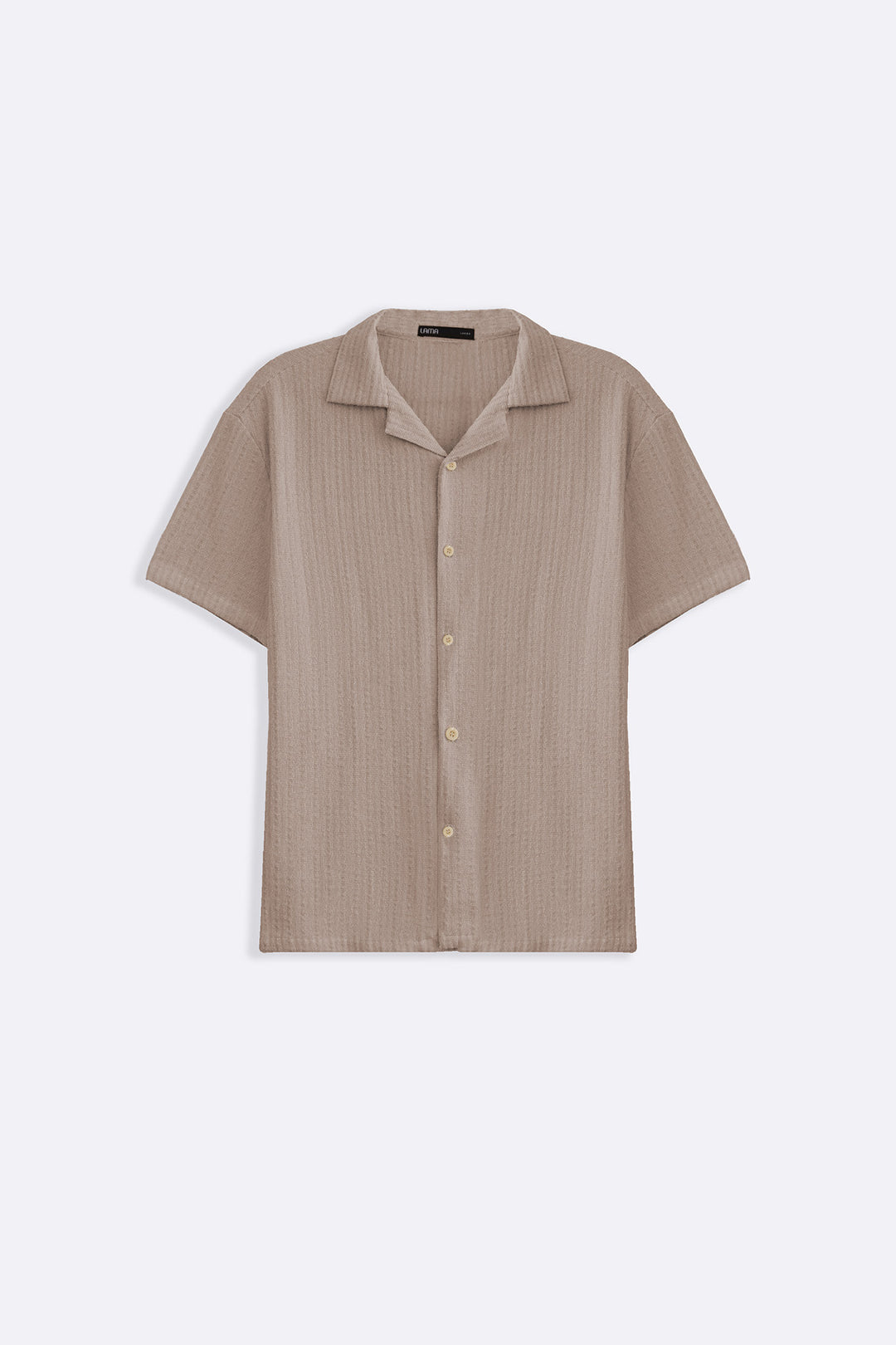 BEIGE TEXTURED RESORT SHIRT