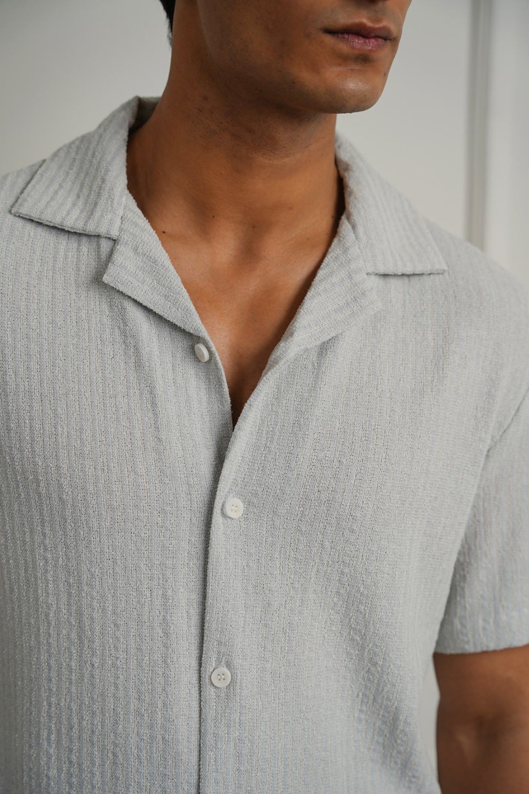 BLUE TEXTURED RESORT SHIRT