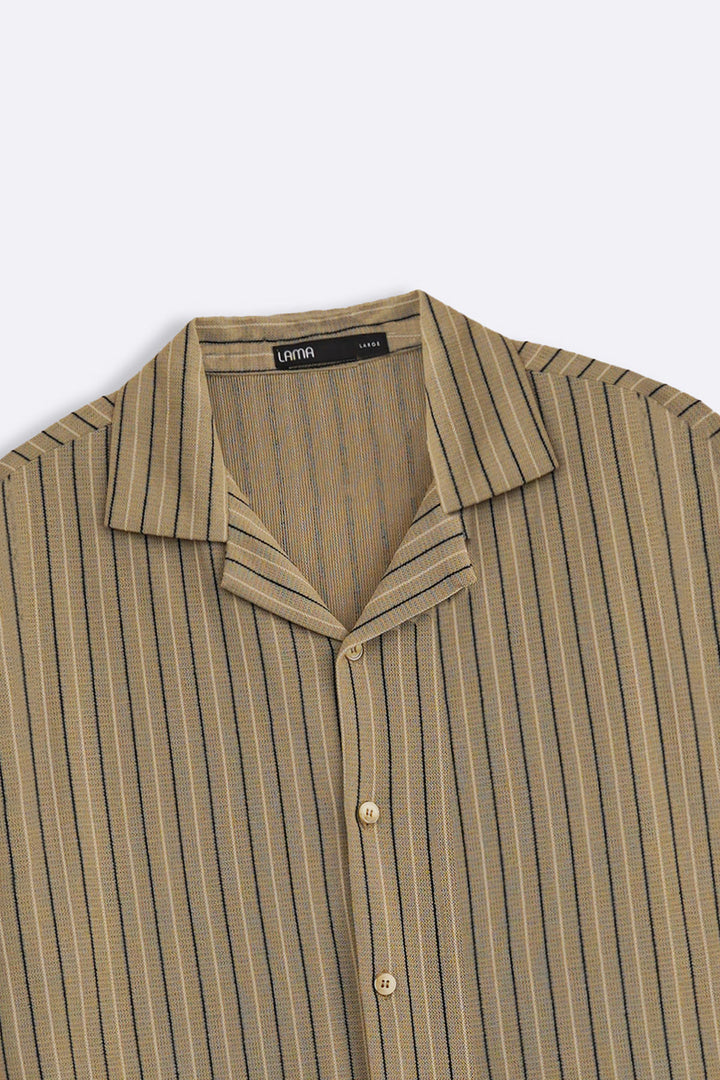 BROWN RELAXED STRIPED SAFARI