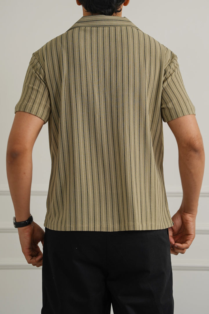 BROWN RELAXED STRIPED SAFARI