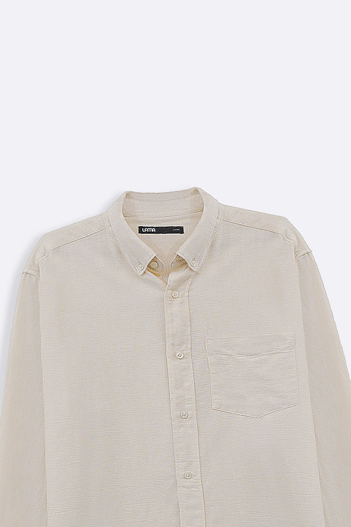 ECRU COTTON DOBBY SHIRT