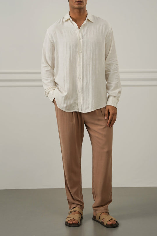 ECRU URBAN TEXTURED SHIRT