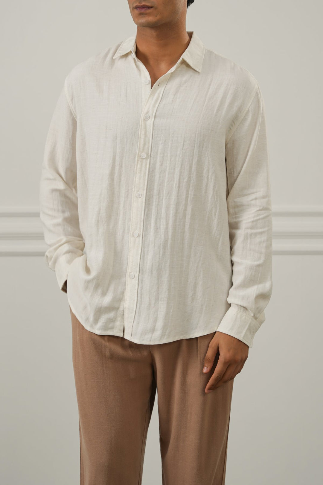 ECRU URBAN TEXTURED SHIRT