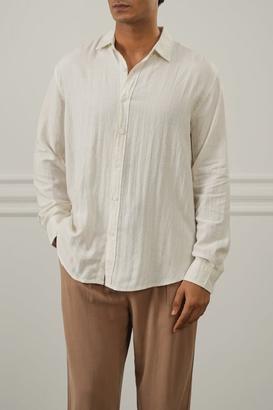 ECRU URBAN TEXTURED SHIRT