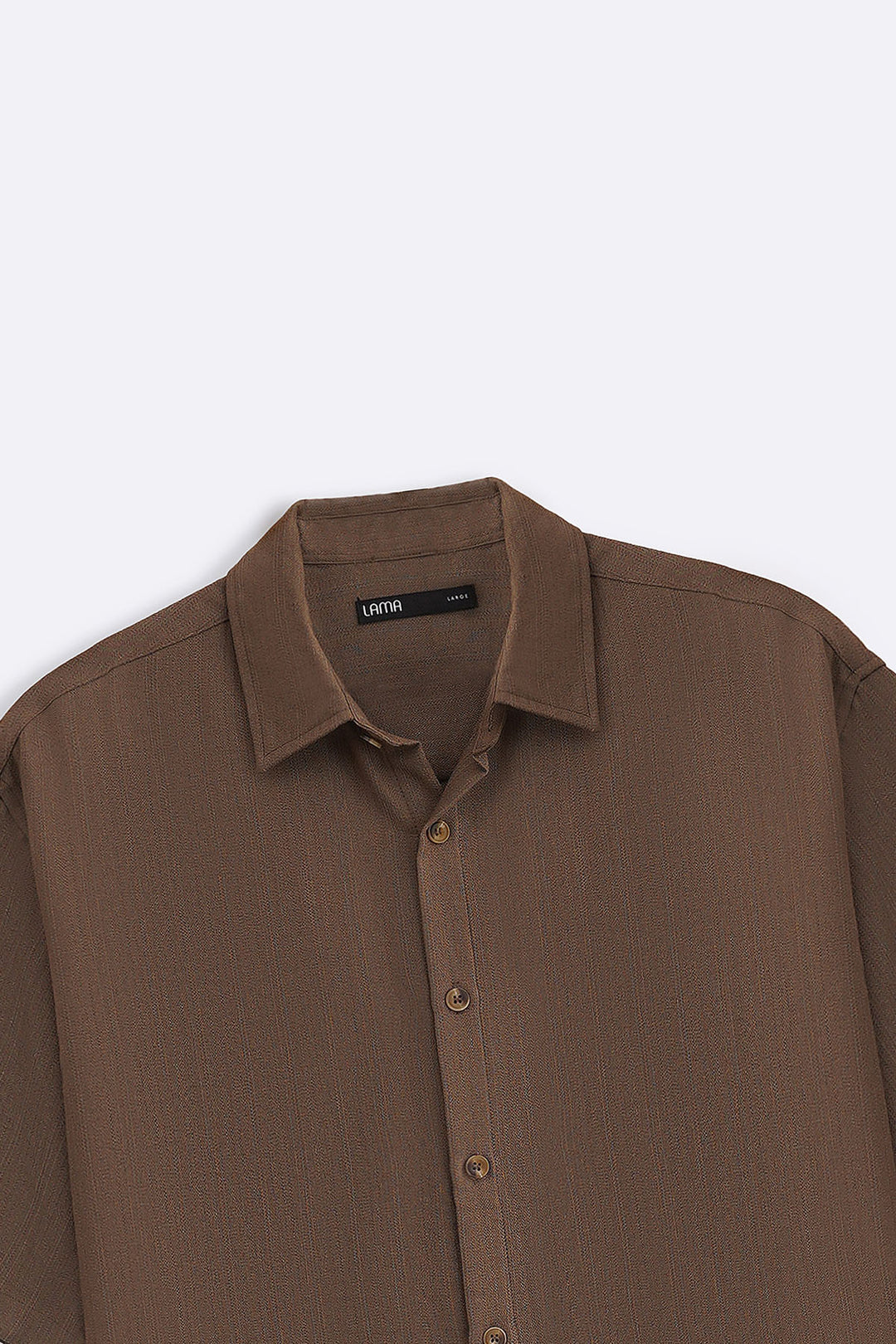 BROWN FLOWY HALF SLEEVES SHIRT
