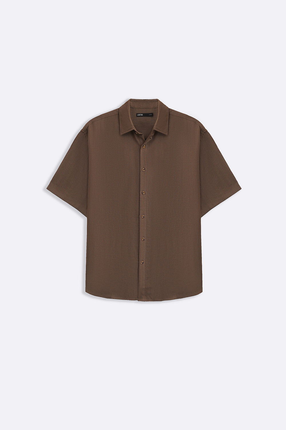 BROWN FLOWY HALF SLEEVES SHIRT