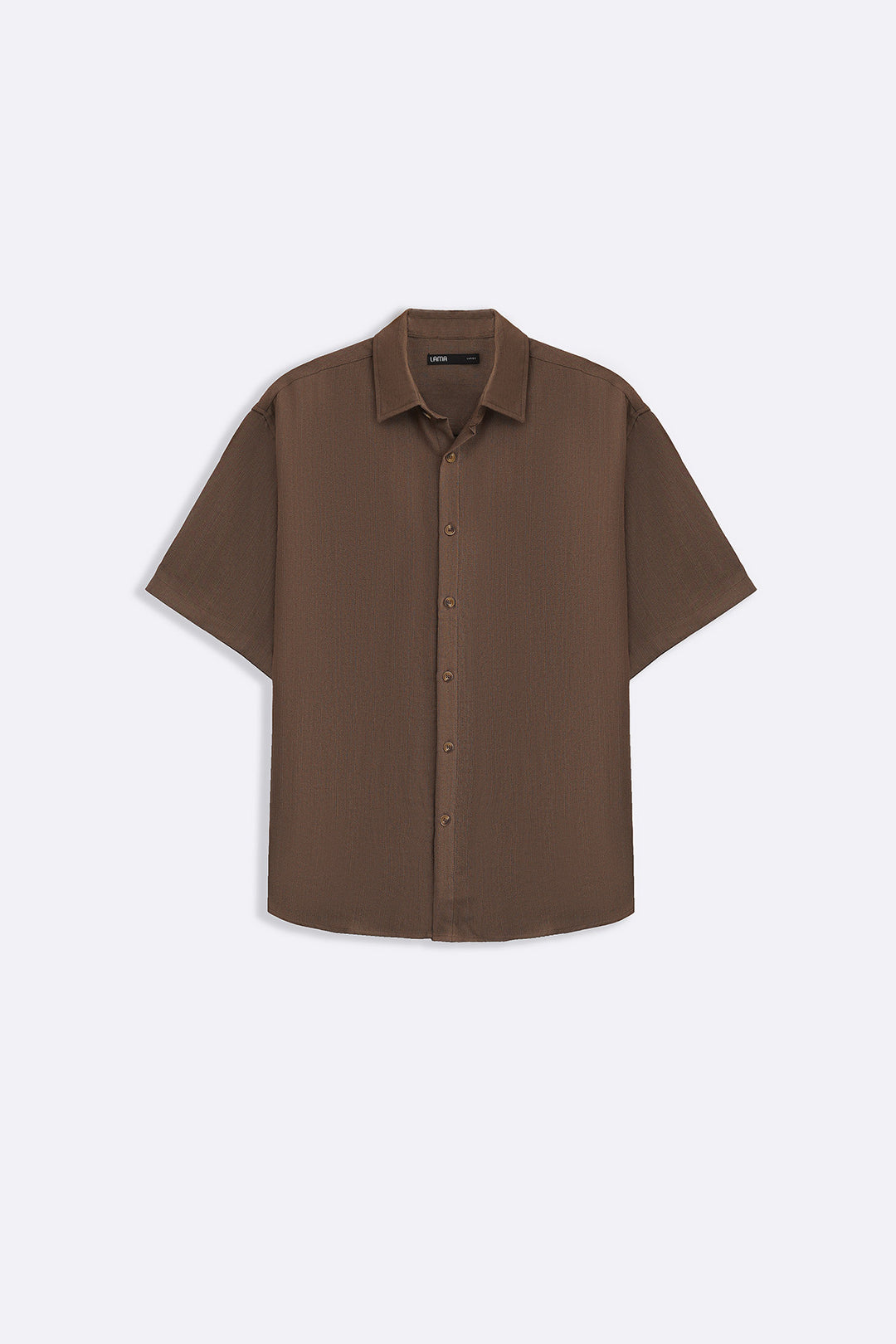 BROWN FLOWY HALF SLEEVES SHIRT