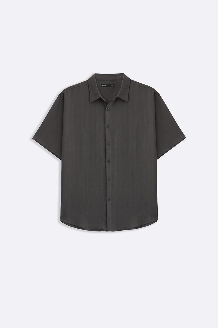GREY FLOWY HALF SLEEVES SHIRT