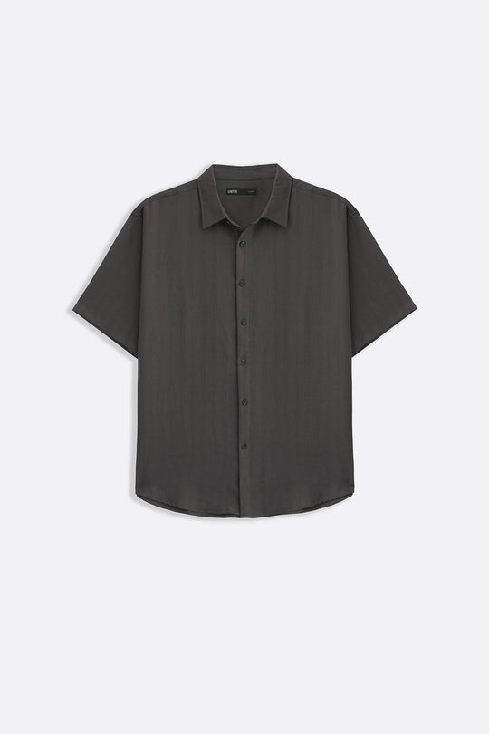 GREY FLOWY HALF SLEEVES SHIRT