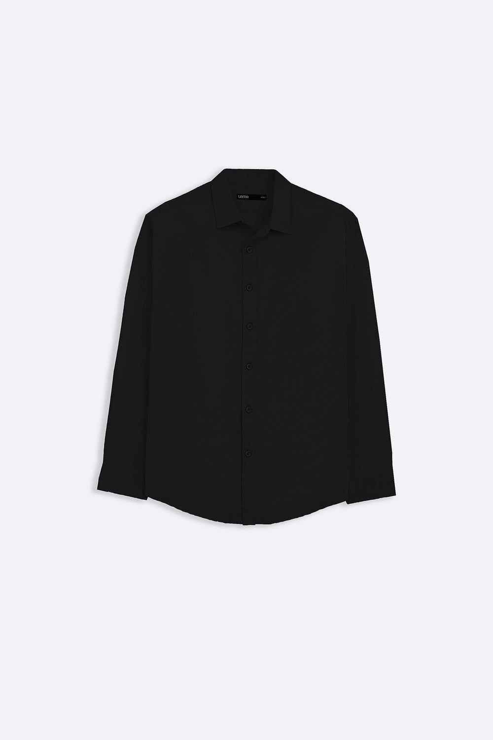 BLACK LINEN BLEND BUTTON DOWN SHIRT