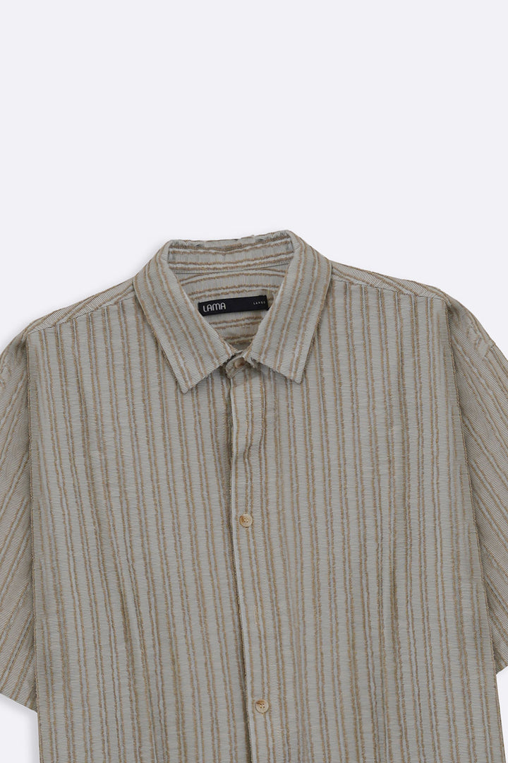 CREAM LINEAR JACQUARD SHIRT