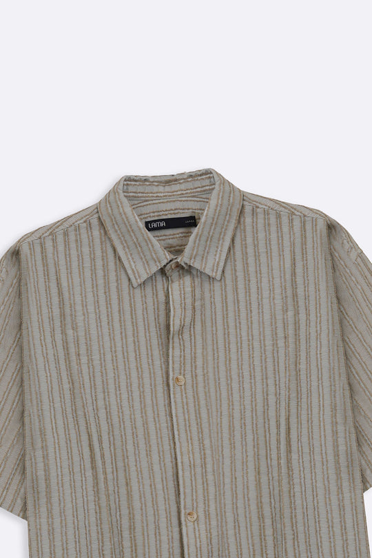 CREAM LINEAR JACQUARD SHIRT