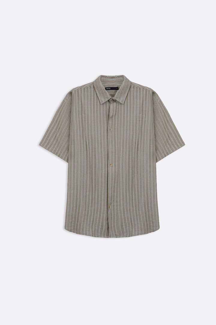 CREAM LINEAR JACQUARD SHIRT