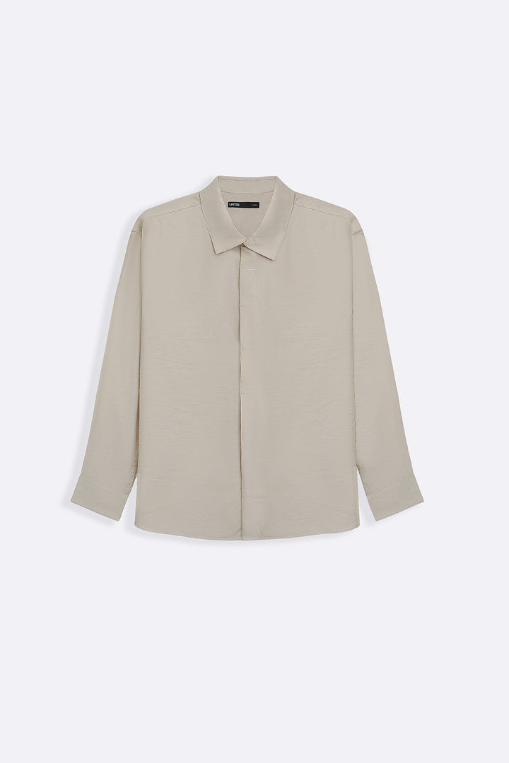 CREAM STONEWASH FLOWY SHIRT