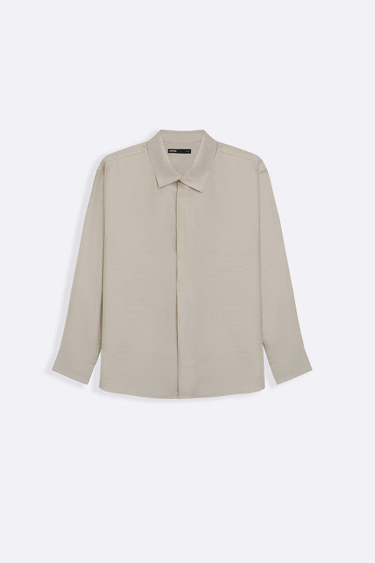 CREAM STONEWASH FLOWY SHIRT