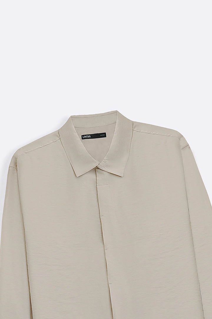 CREAM STONEWASH FLOWY SHIRT