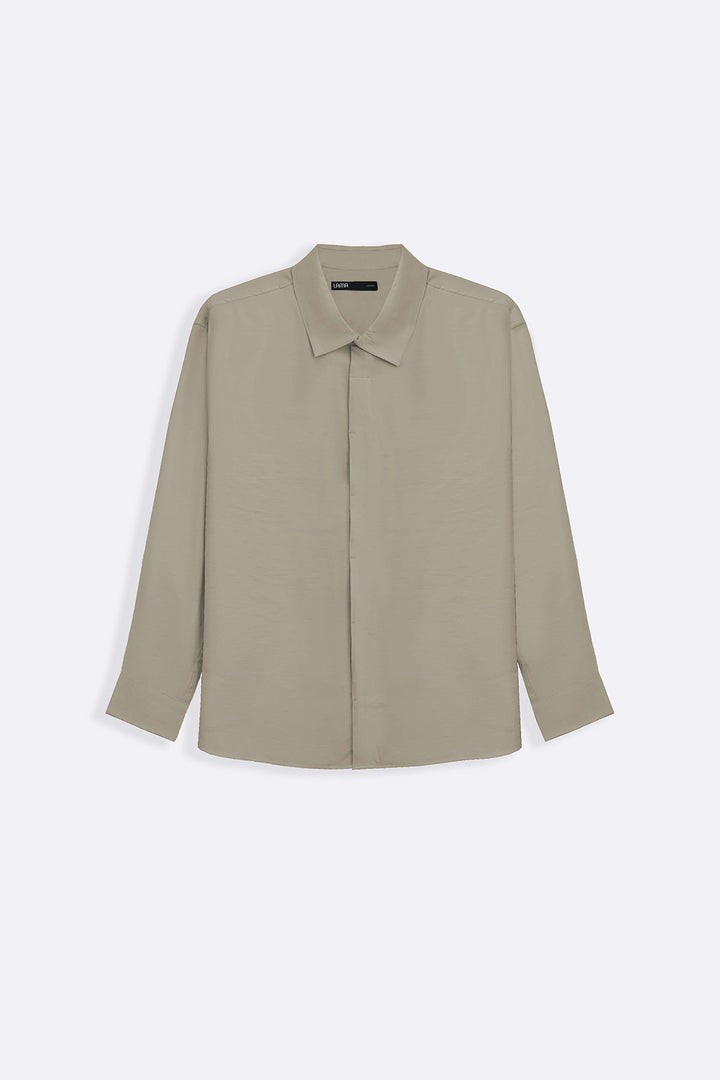 TAUPE STONEWASH FLOWY SHIRT