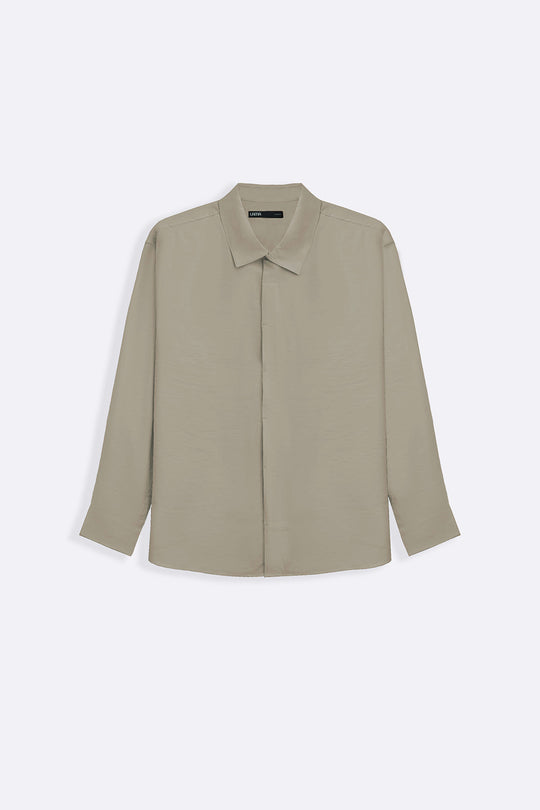 TAUPE STONEWASH FLOWY SHIRT