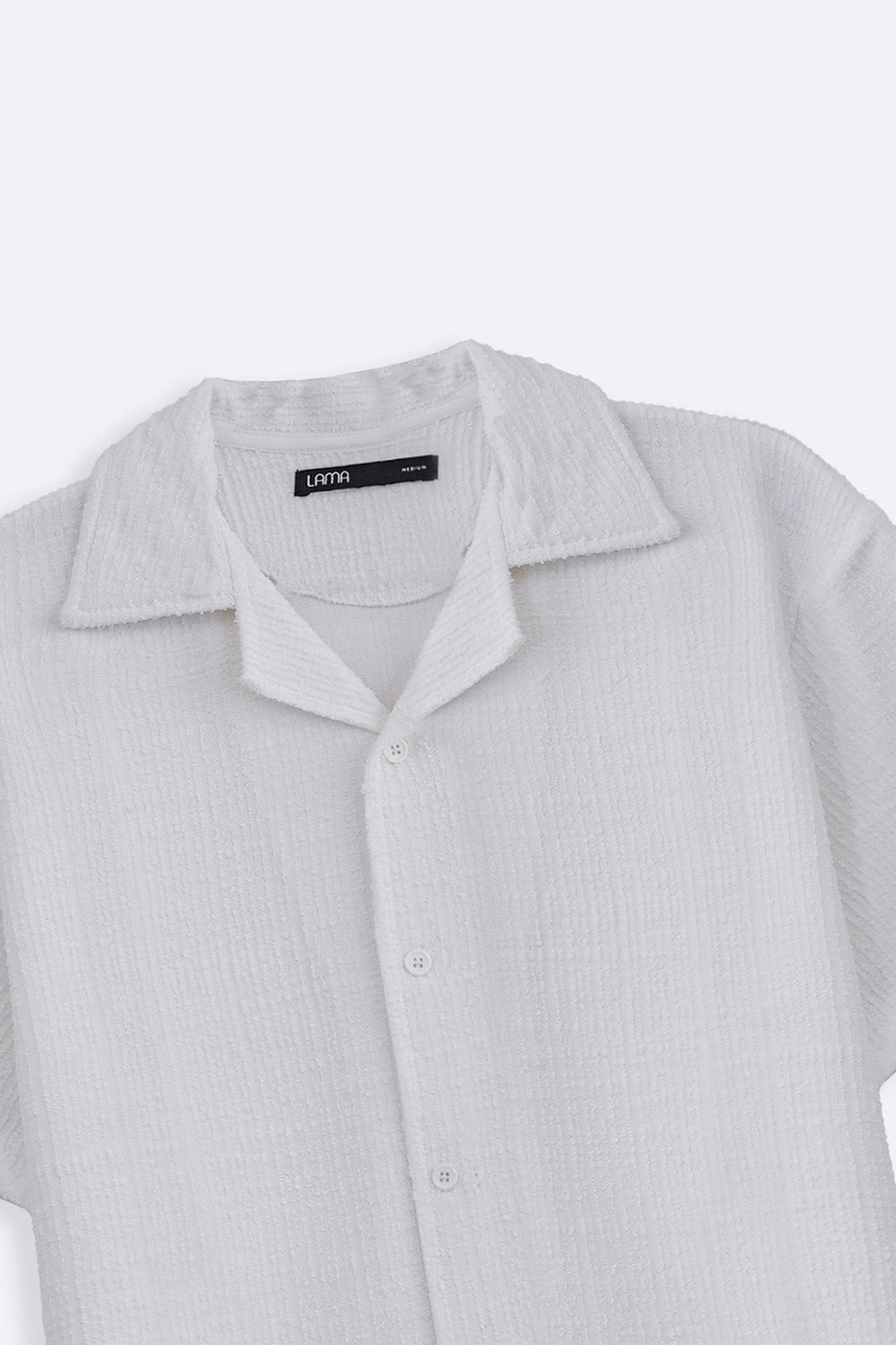 WHITE RESORT TEXTURED SHIRT