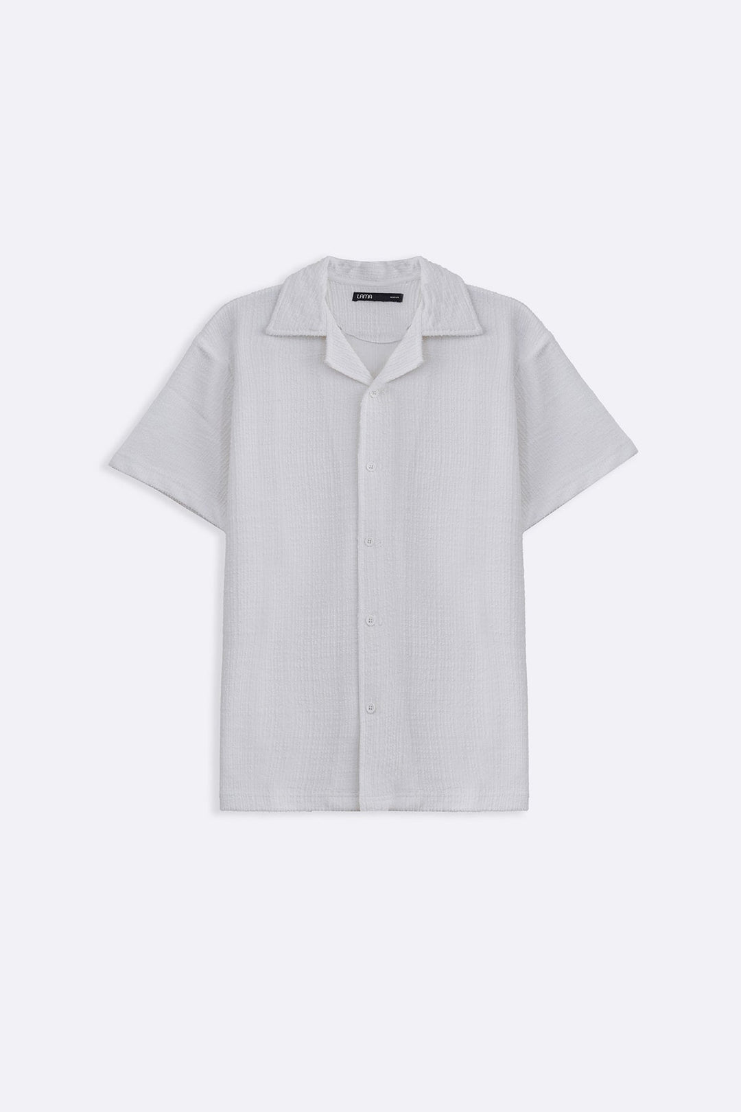 WHITE RESORT TEXTURED SHIRT