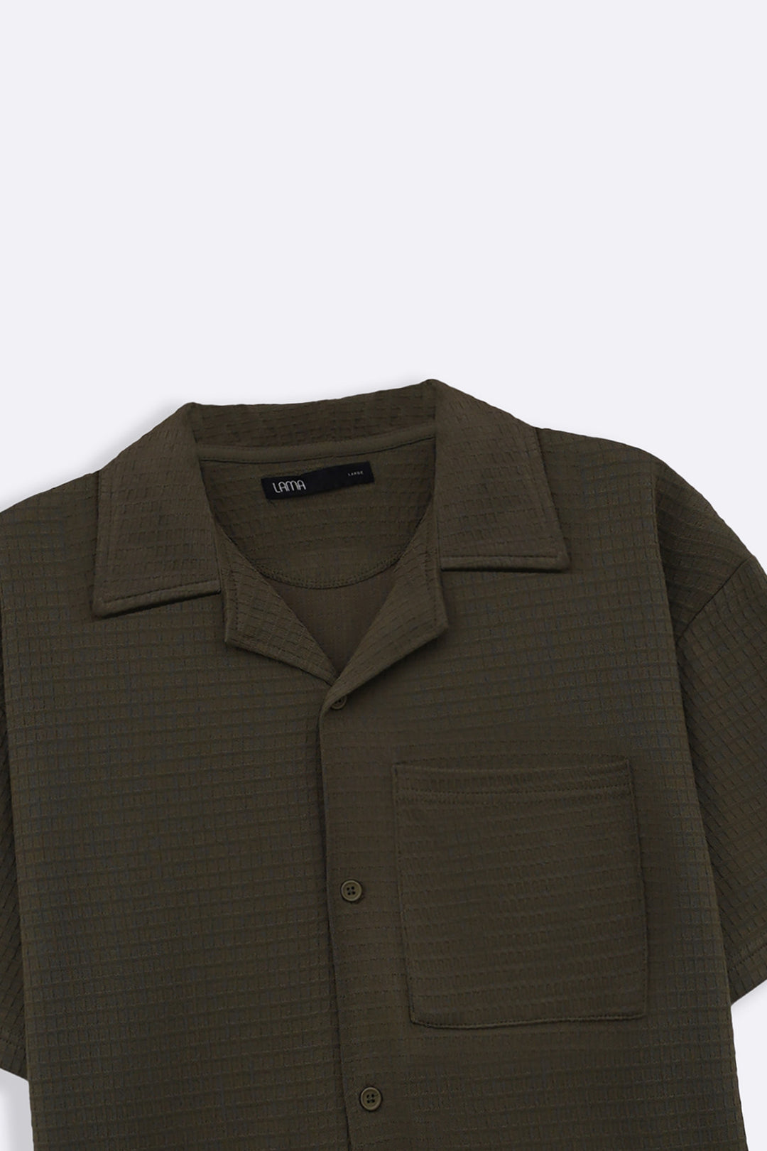 CUBAN COLLAR TEXTURED SHIRT