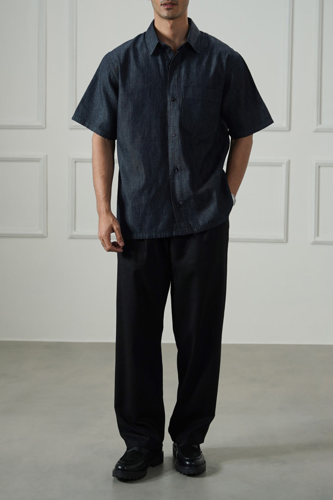 DARK BLUE DARK DENIM SHIRT