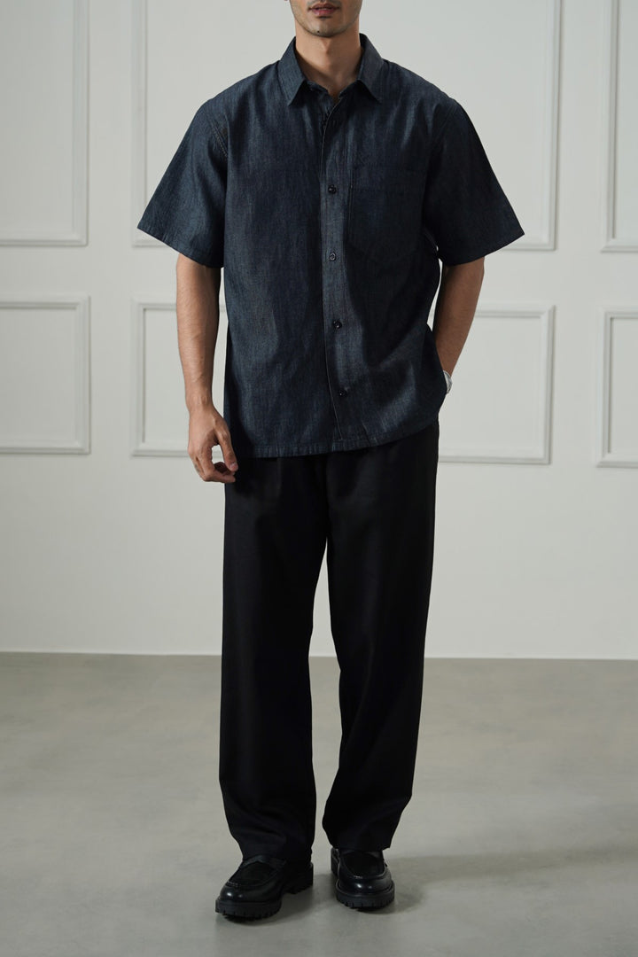 DARK BLUE DARK DENIM SHIRT