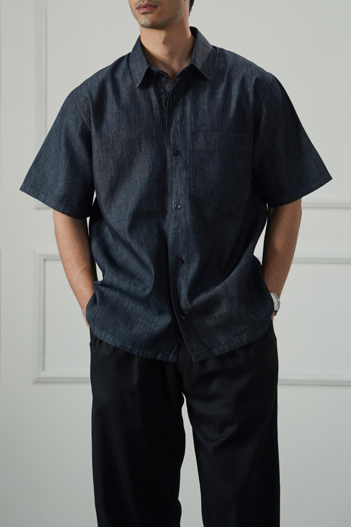 DARK BLUE DARK DENIM SHIRT