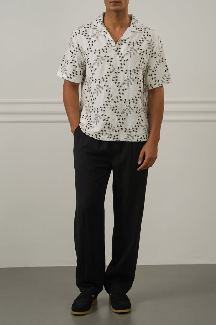 OFF WHITE PREMIIUM EMBROIDERED SHIRT