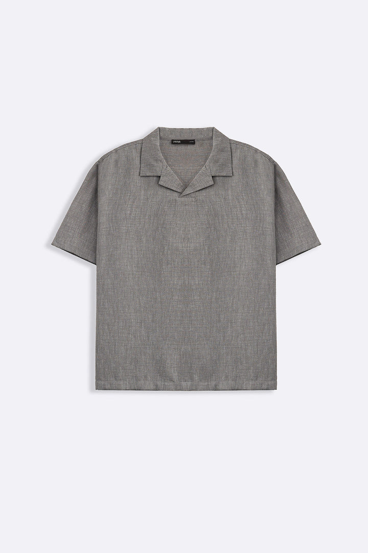 CHARCOAL RESORT COLLARED SHIRT