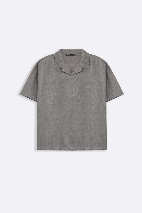 CHARCOAL RESORT COLLARED SHIRT