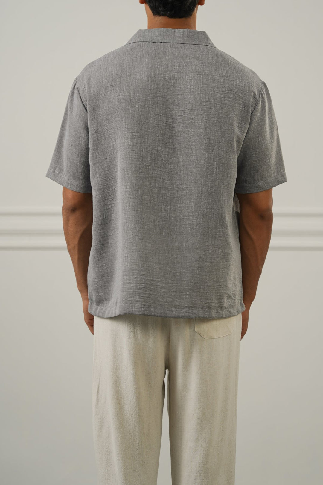 CHARCOAL RESORT COLLARED SHIRT