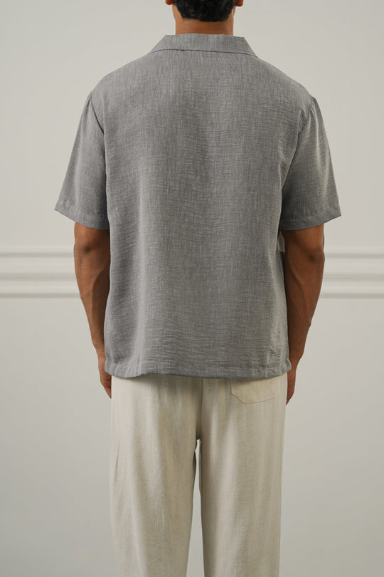CHARCOAL RESORT COLLARED SHIRT