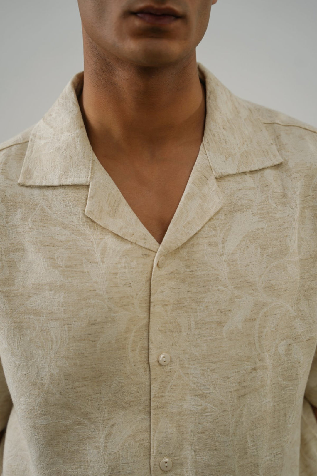BEIGE HERITAGE TEXTURE SHIRT