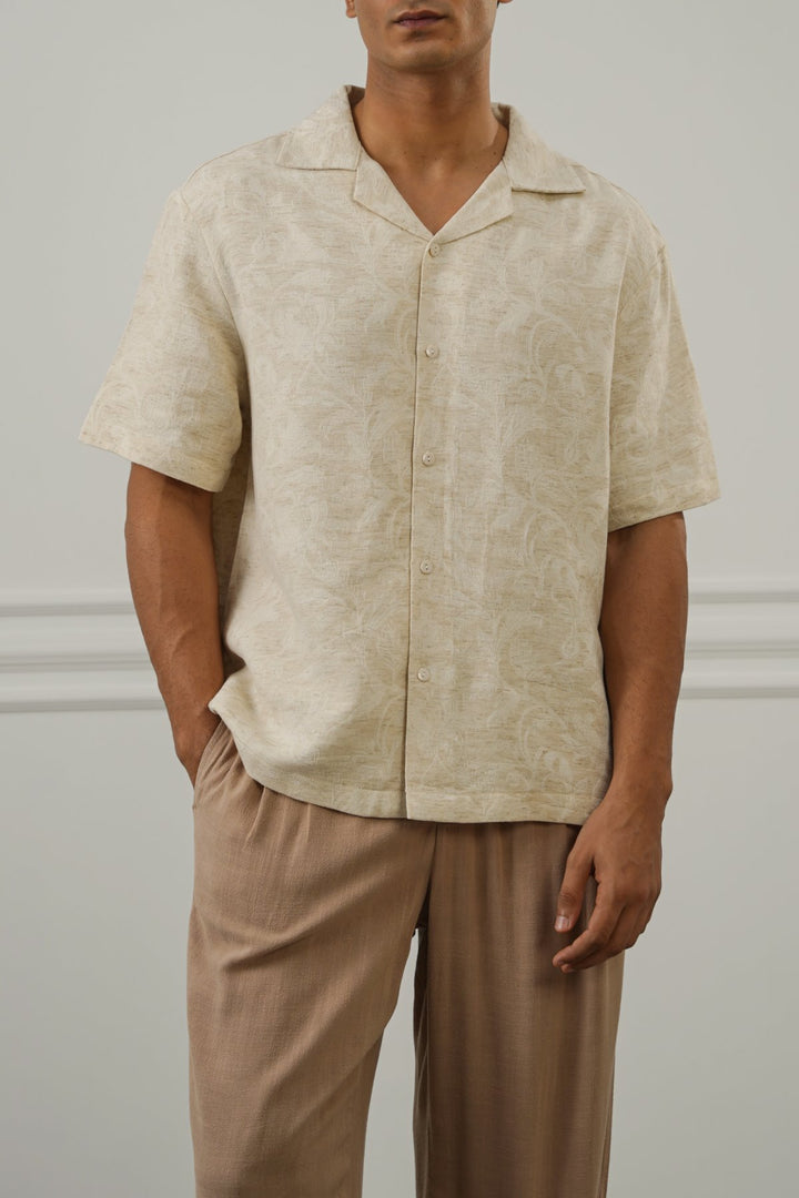 BEIGE HERITAGE TEXTURE SHIRT