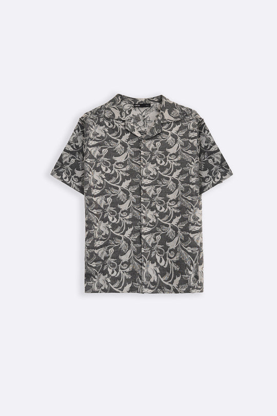 BLACK HERITAGE TEXTURE SHIRT