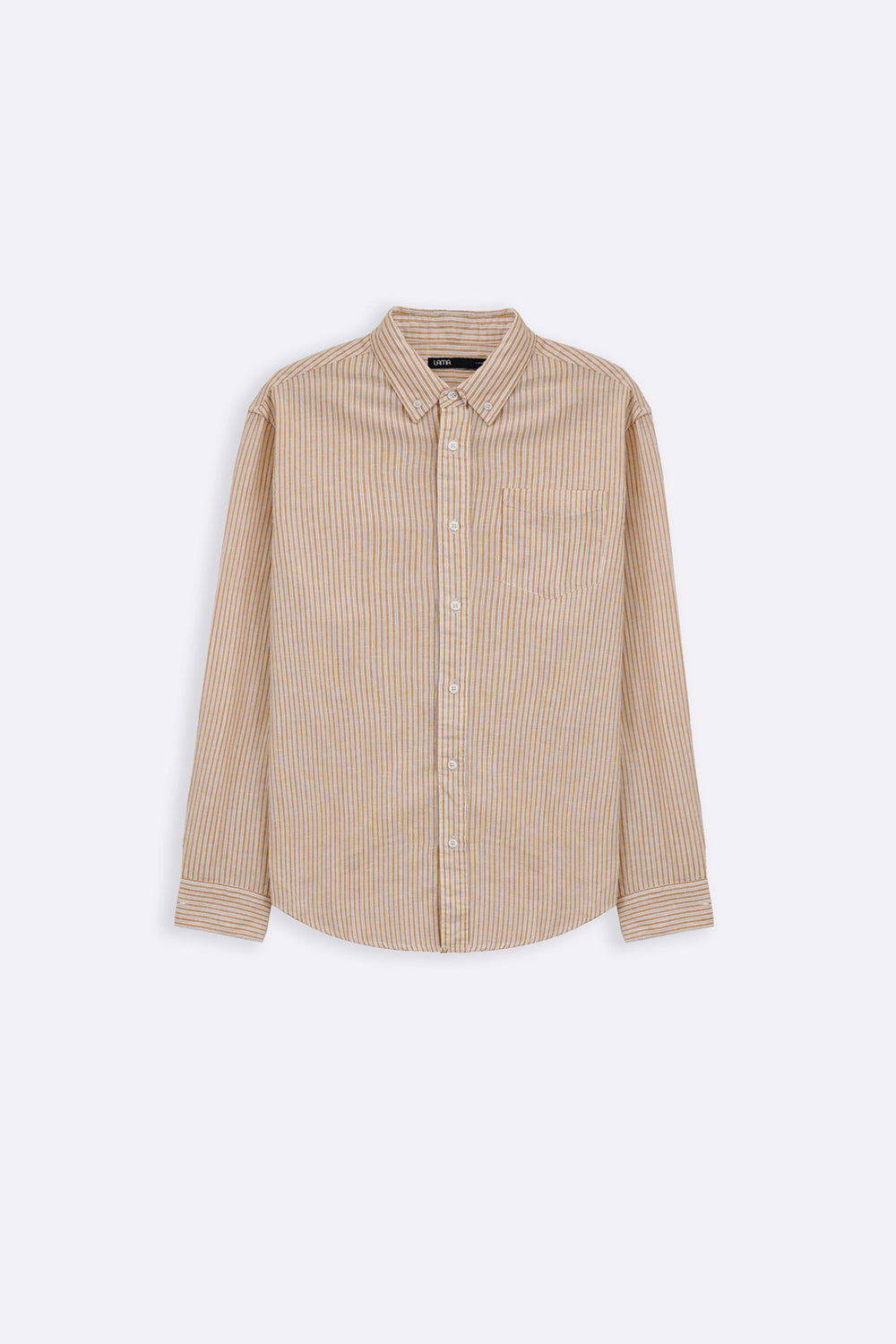 YELLOW STRIPED LINEN BLEND SHIRT