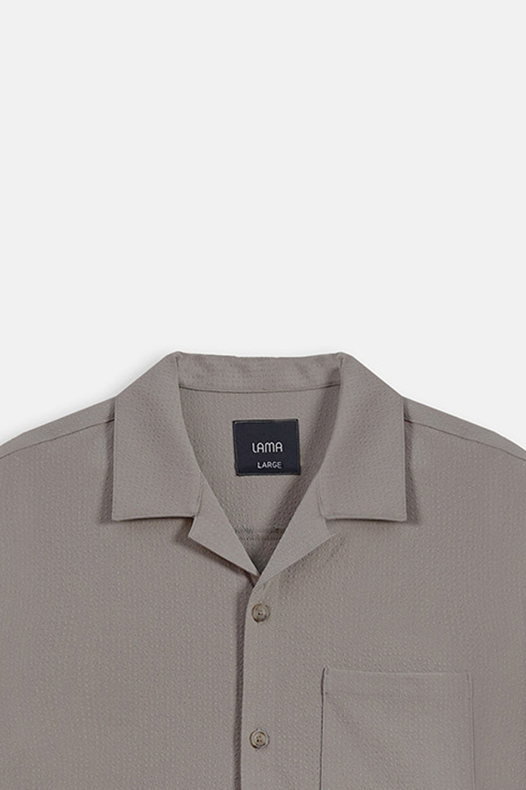 KHAKI SEERCUCKER CAMP COLLAR SHIRT