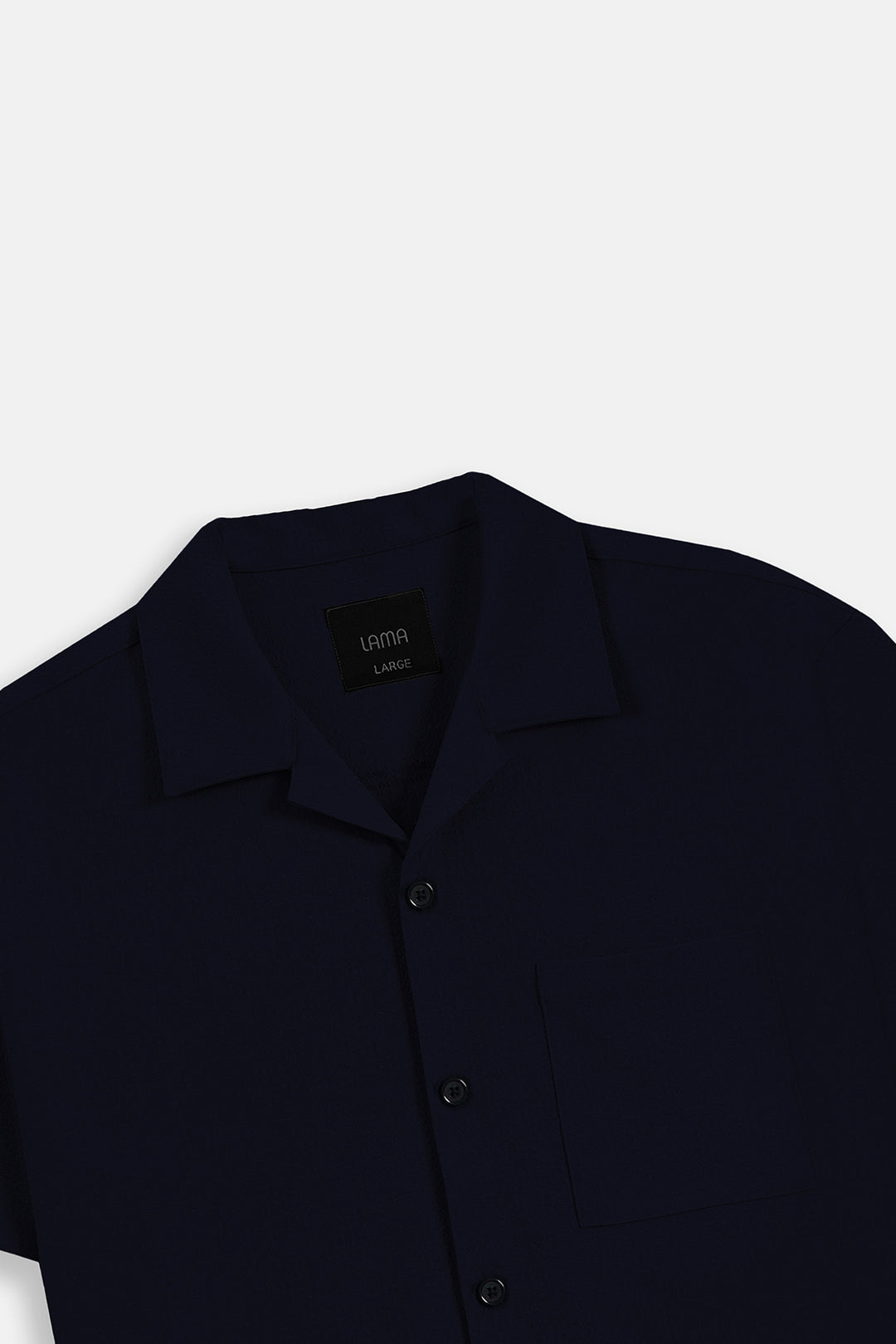NAVY SEERSUCKER CAMP COLLAR SHIRT