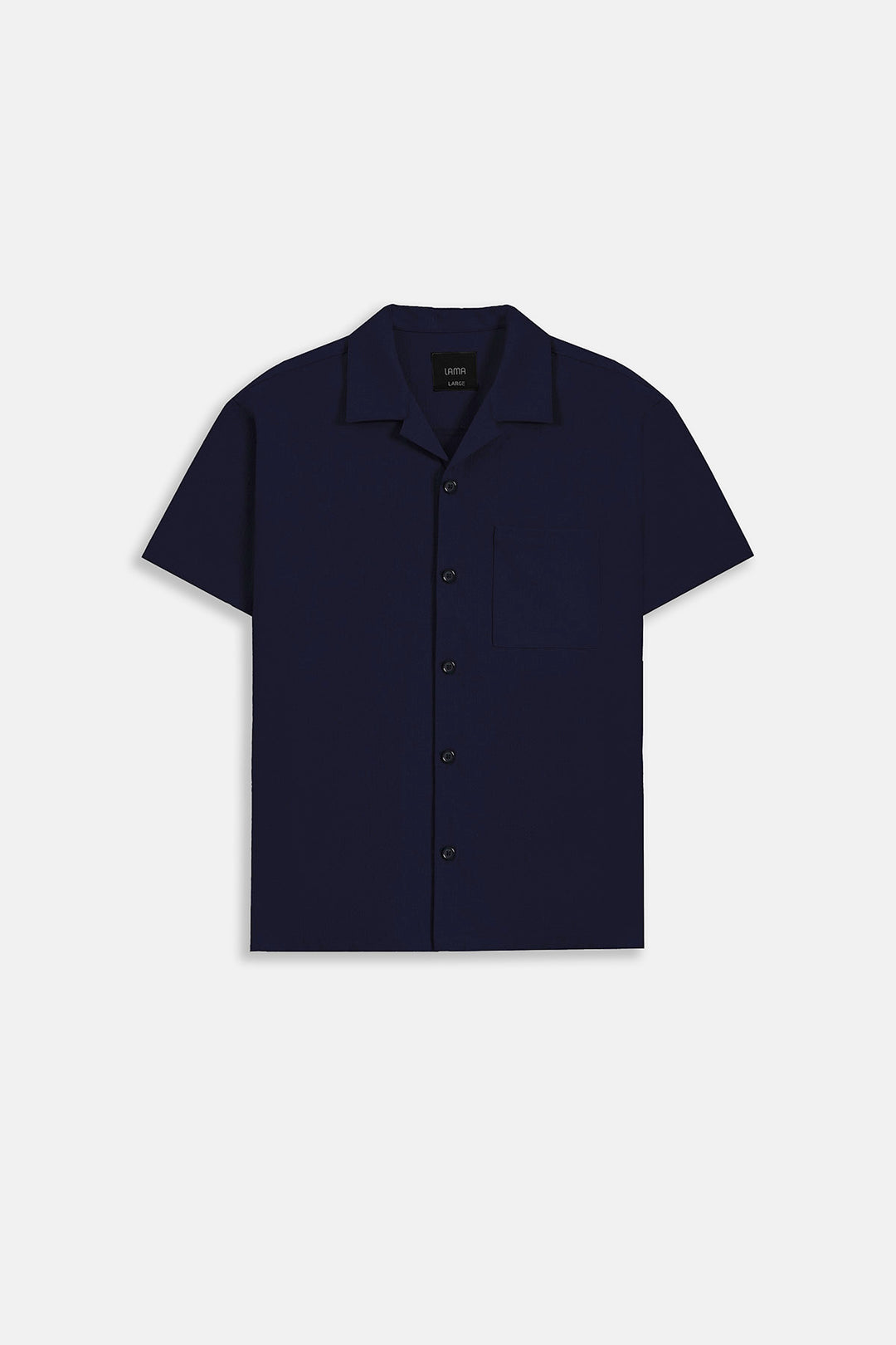 NAVY SEERSUCKER CAMP COLLAR SHIRT