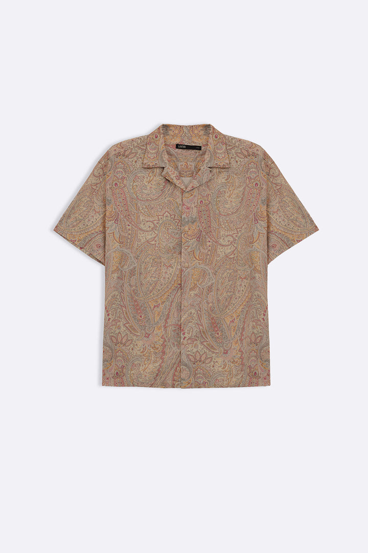 BEIGE PAISLEY PRINT SHIRT