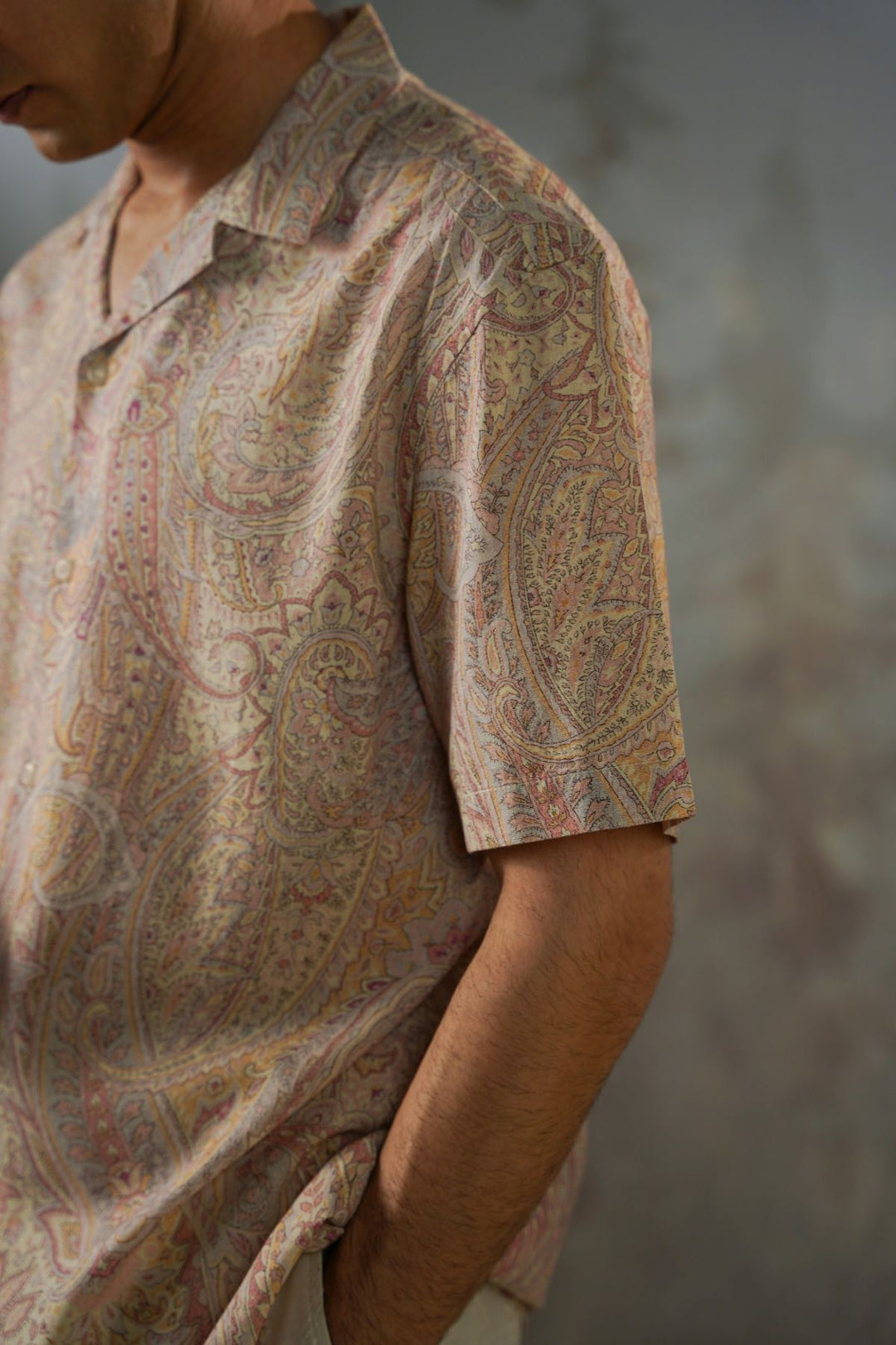 BEIGE PAISLEY PRINT SHIRT
