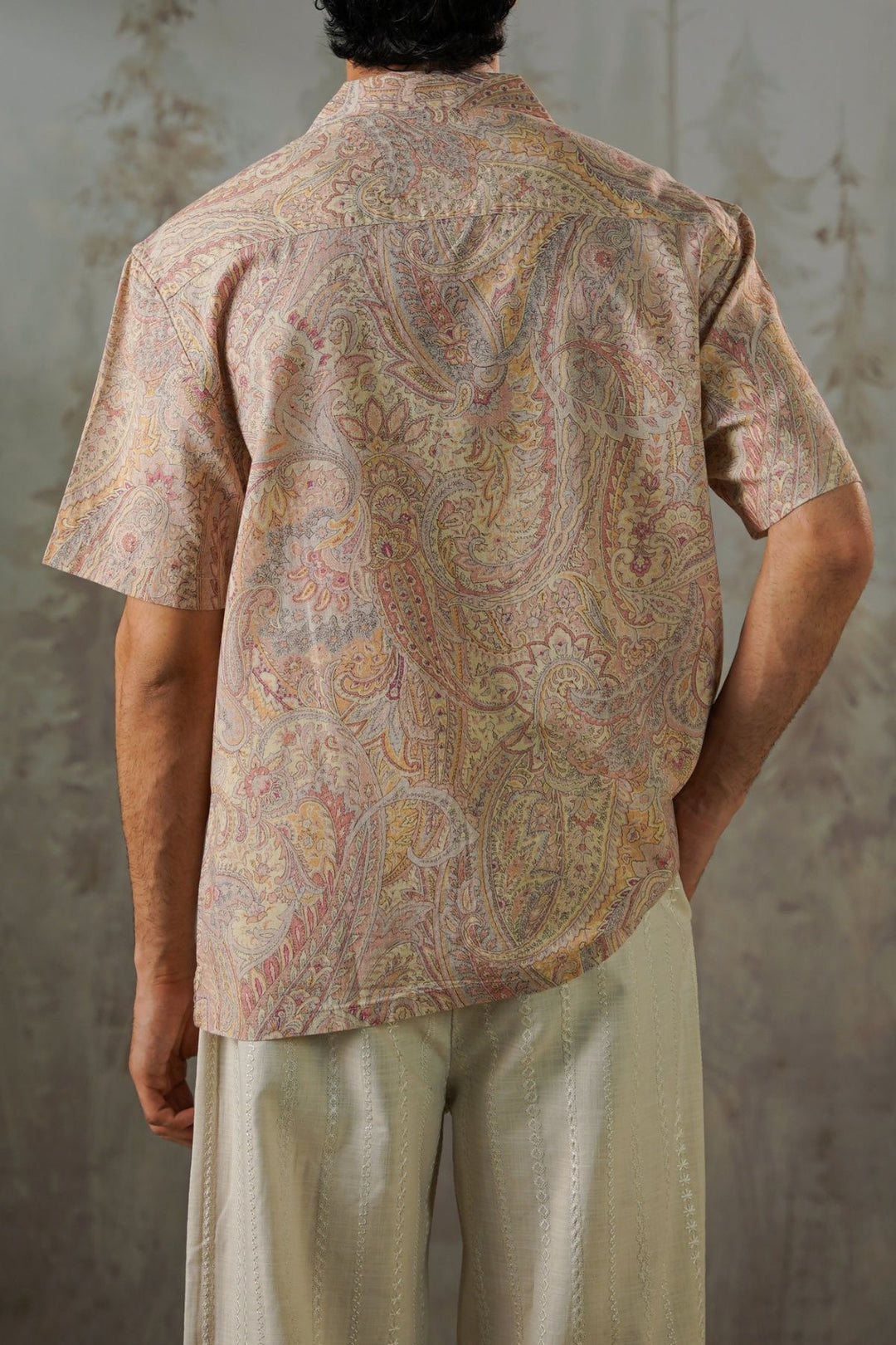 BEIGE PAISLEY PRINT SHIRT