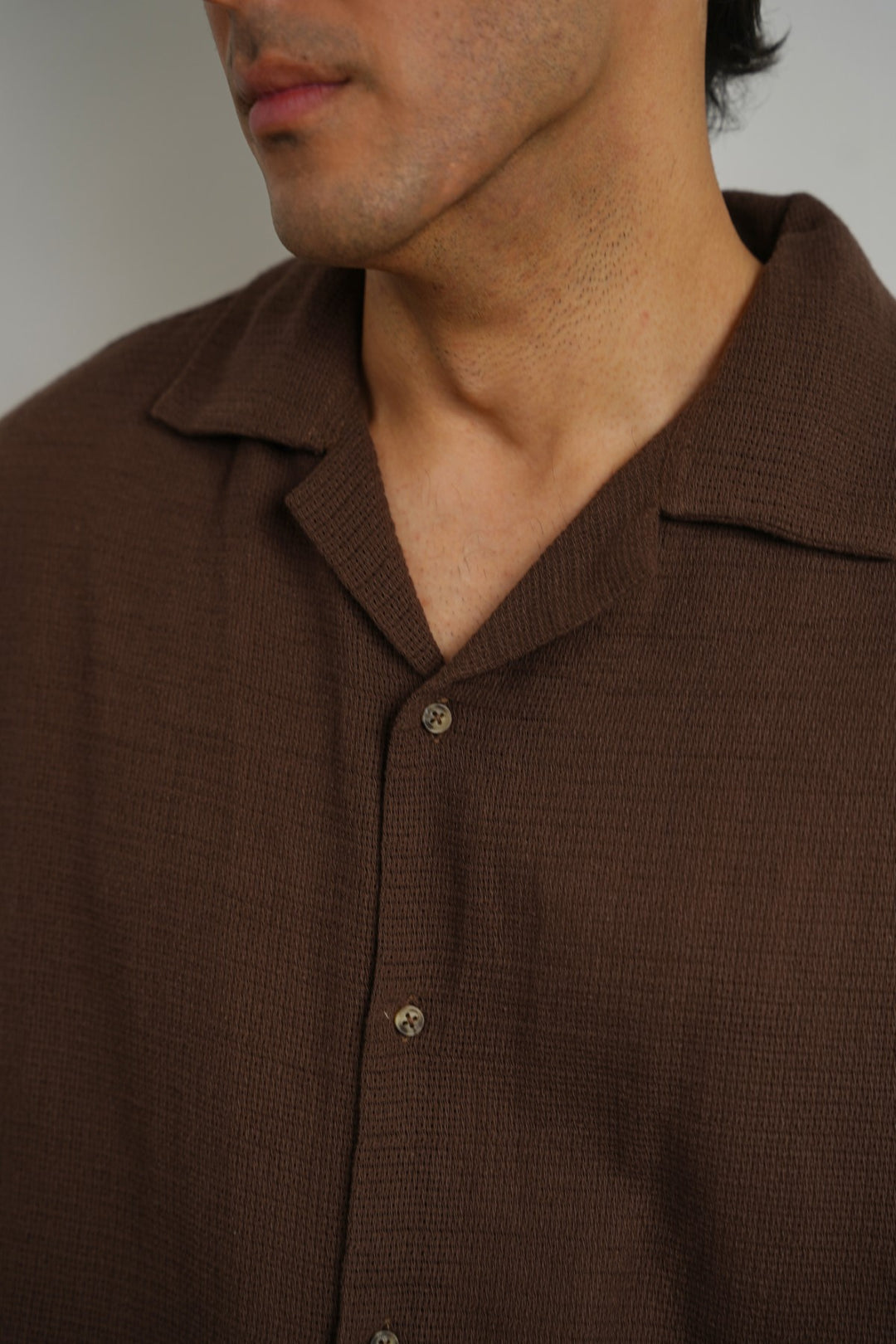 TEXTURED COTTON SAFARI SHIRT