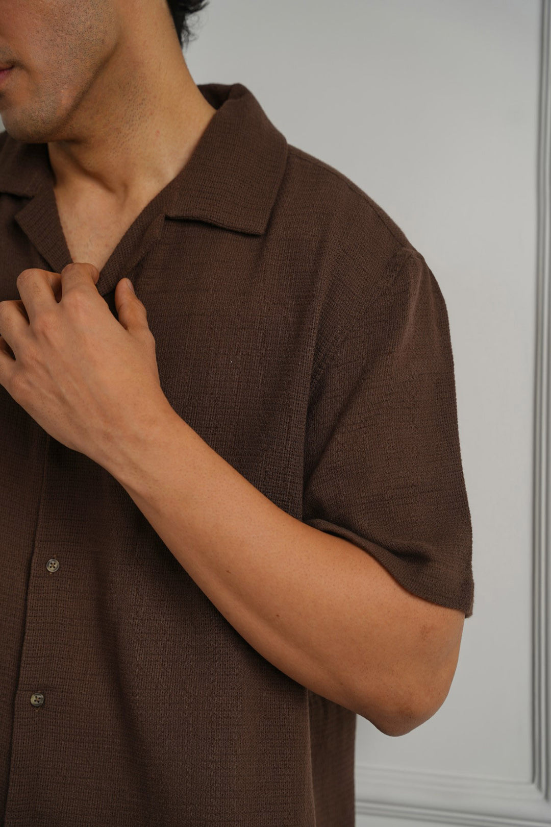 TEXTURED COTTON SAFARI SHIRT