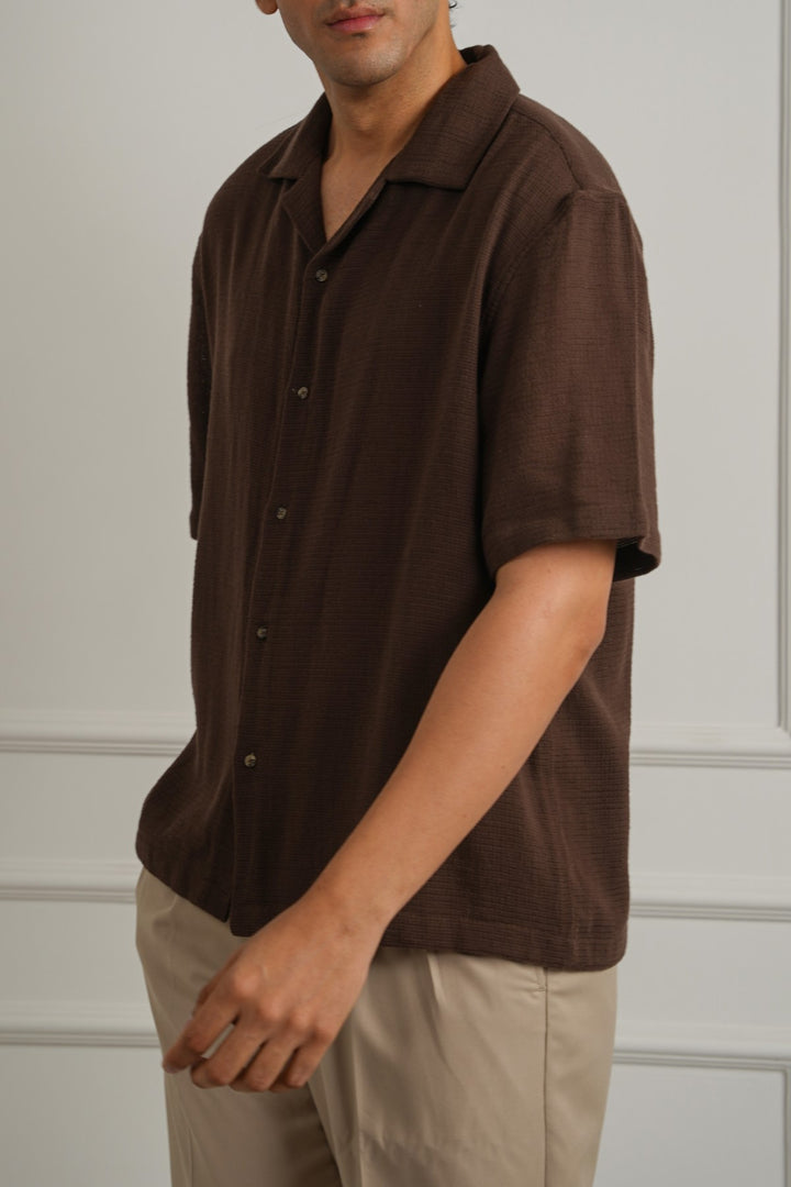 TEXTURED COTTON SAFARI SHIRT