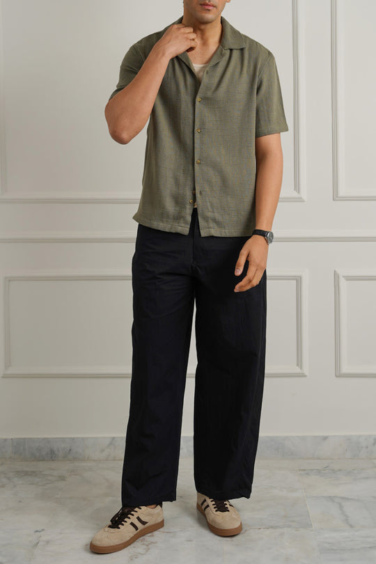 TEXTURED COTTON SAFARI SHIRT