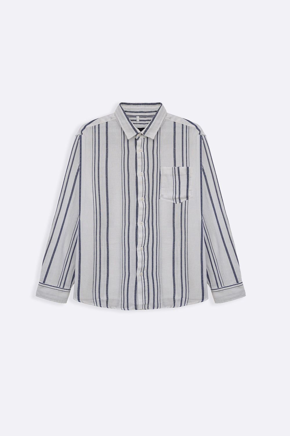 WHITE STRIPED DOBBY SHIRT