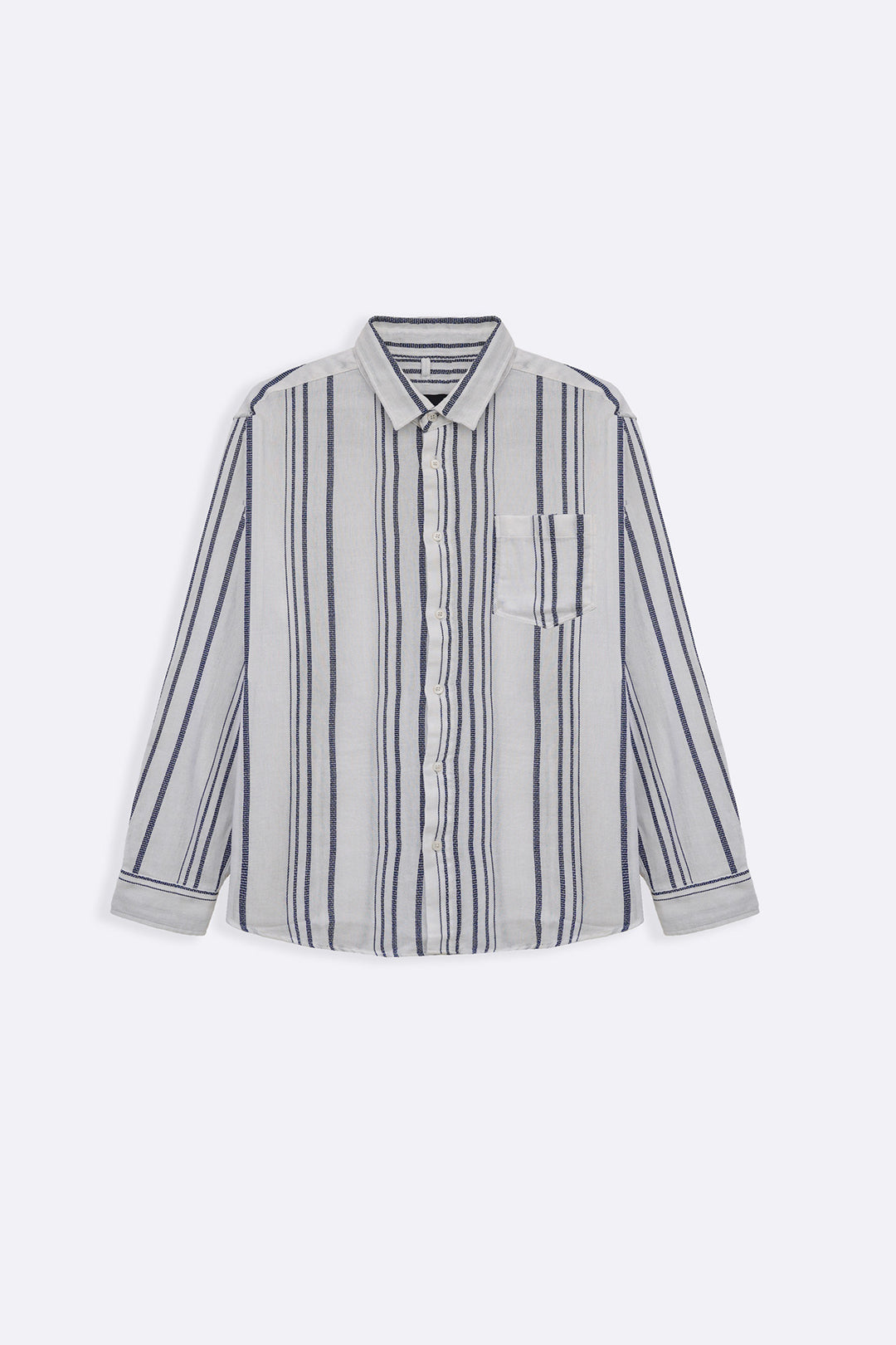 WHITE STRIPED DOBBY SHIRT