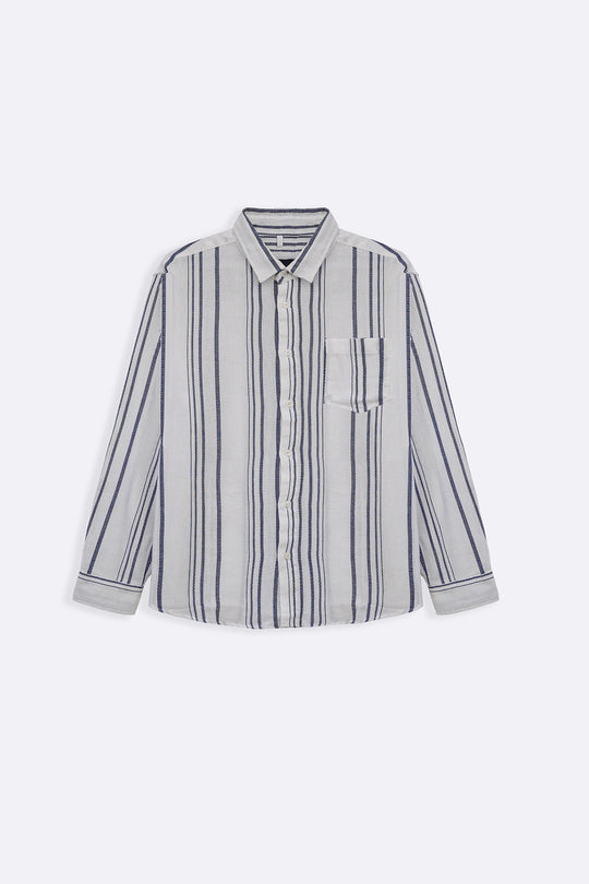 WHITE STRIPED DOBBY SHIRT